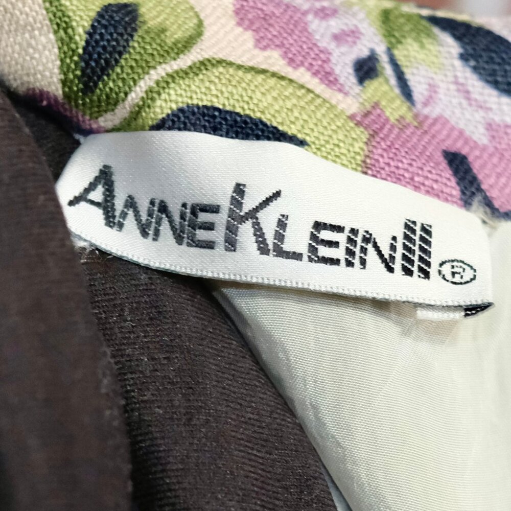 Vintage Anne Klein 2 Floral Pattern on Plaid Pattern Pencil Skirt Size 6 - Picture 9 of 9